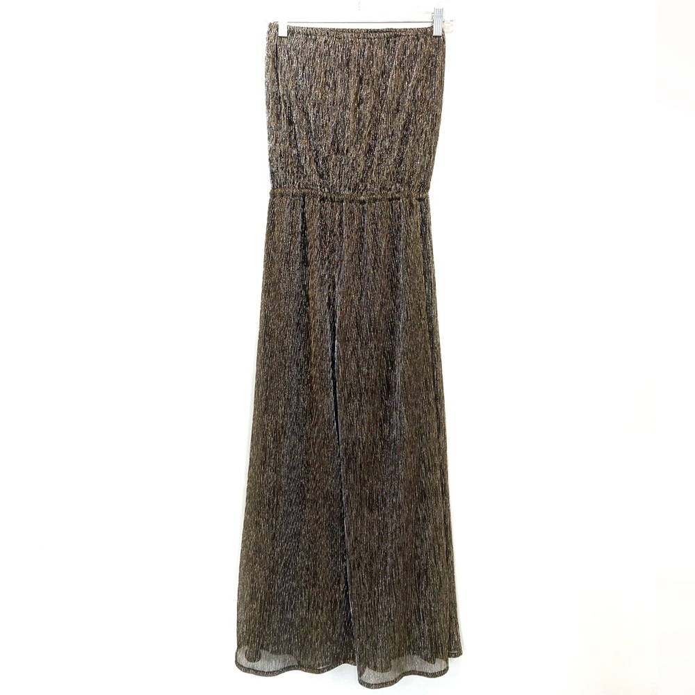 GOLD METALIC WIDE LEG JUMPSUIT SIZE SMALL